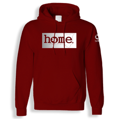 home_254 MAROON RED HOODIE (MID-HEAVY FABRIC) WITH A SILVER CLASSIC PRINT