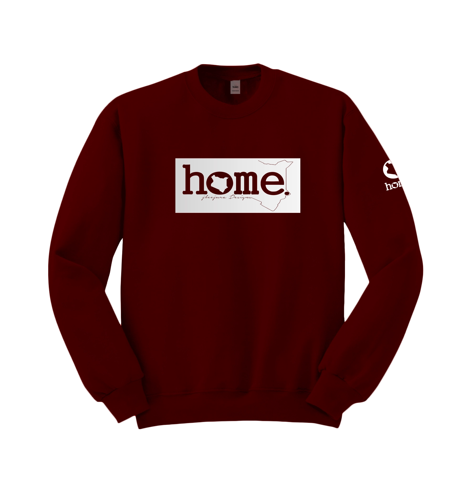 home_254 MAROON RED SWEATSHIRT WITH A SILVER CLASSIC PRINT