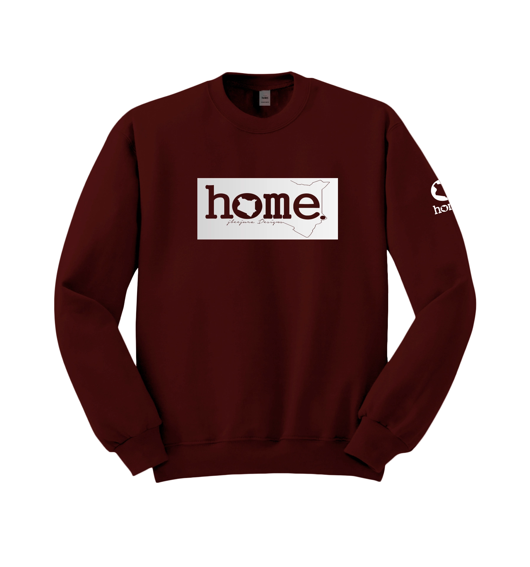 home_254 MAROON SWEATSHIRT (HEAVY FABRIC) WITH A SILVER CLASSIC PRINT