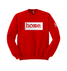 home_254 RED SWEATSHIRT WITH A SILVER CLASSIC PRINT