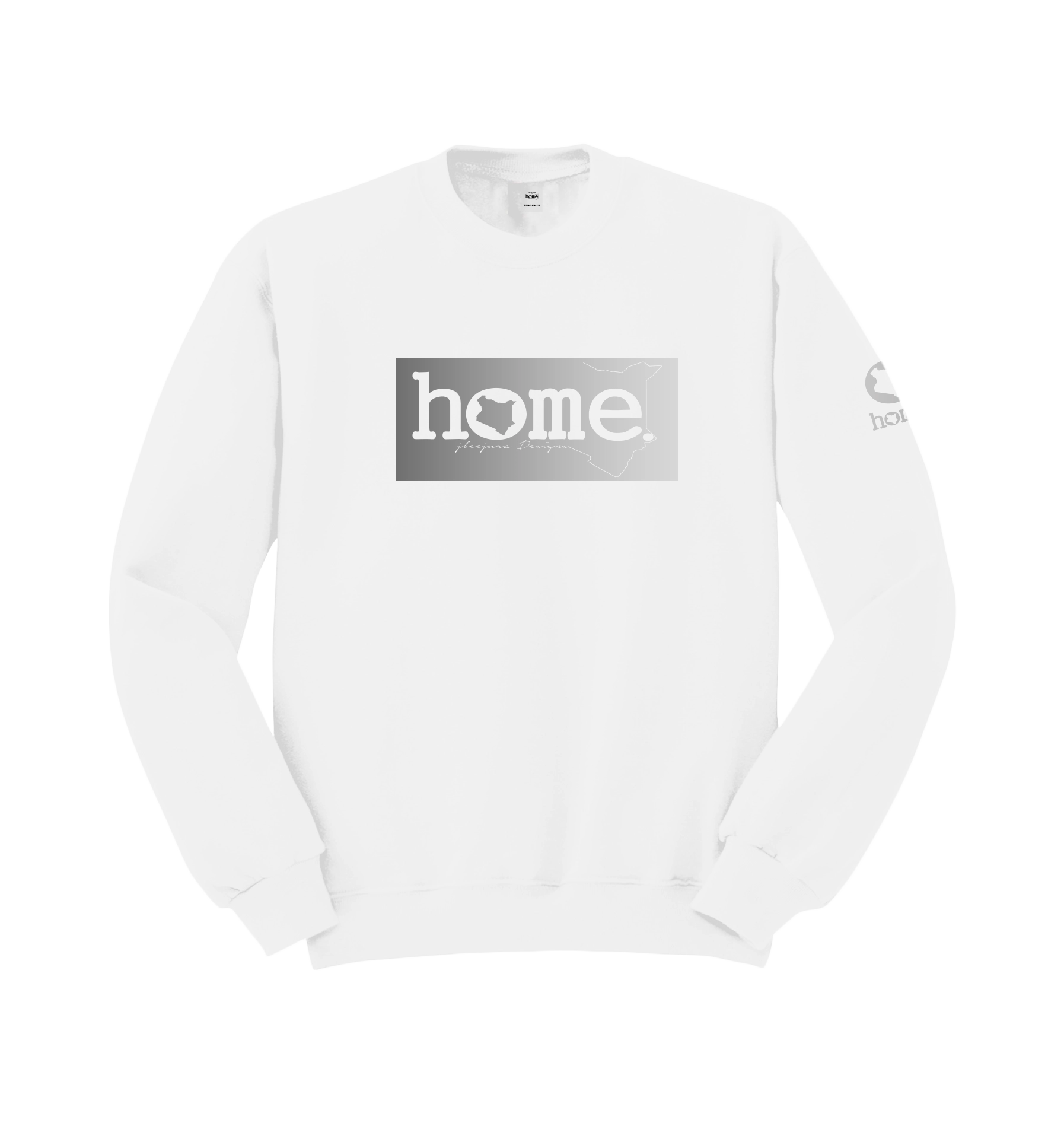 home_254 WHITE SWEATSHIRT (MID-HEAVY FABRIC) WITH A SILVER CLASSIC PRINT