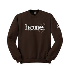 home_254 DARK BROWN SWEATSHIRT (HEAVY FABRIC) WITH A SILVER CLASSIC WORDS PRINT