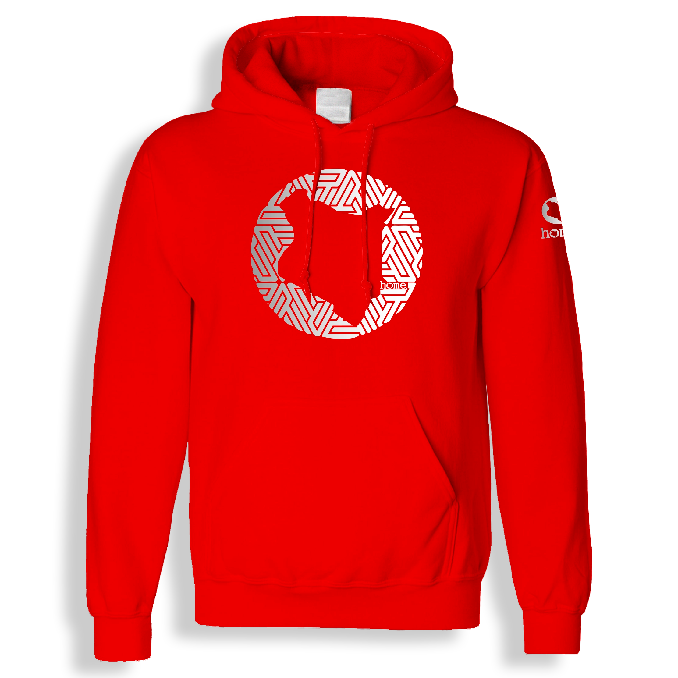 home_254 BLOOD ORANGE HOODIE WITH A SILVER MAP PRINT 