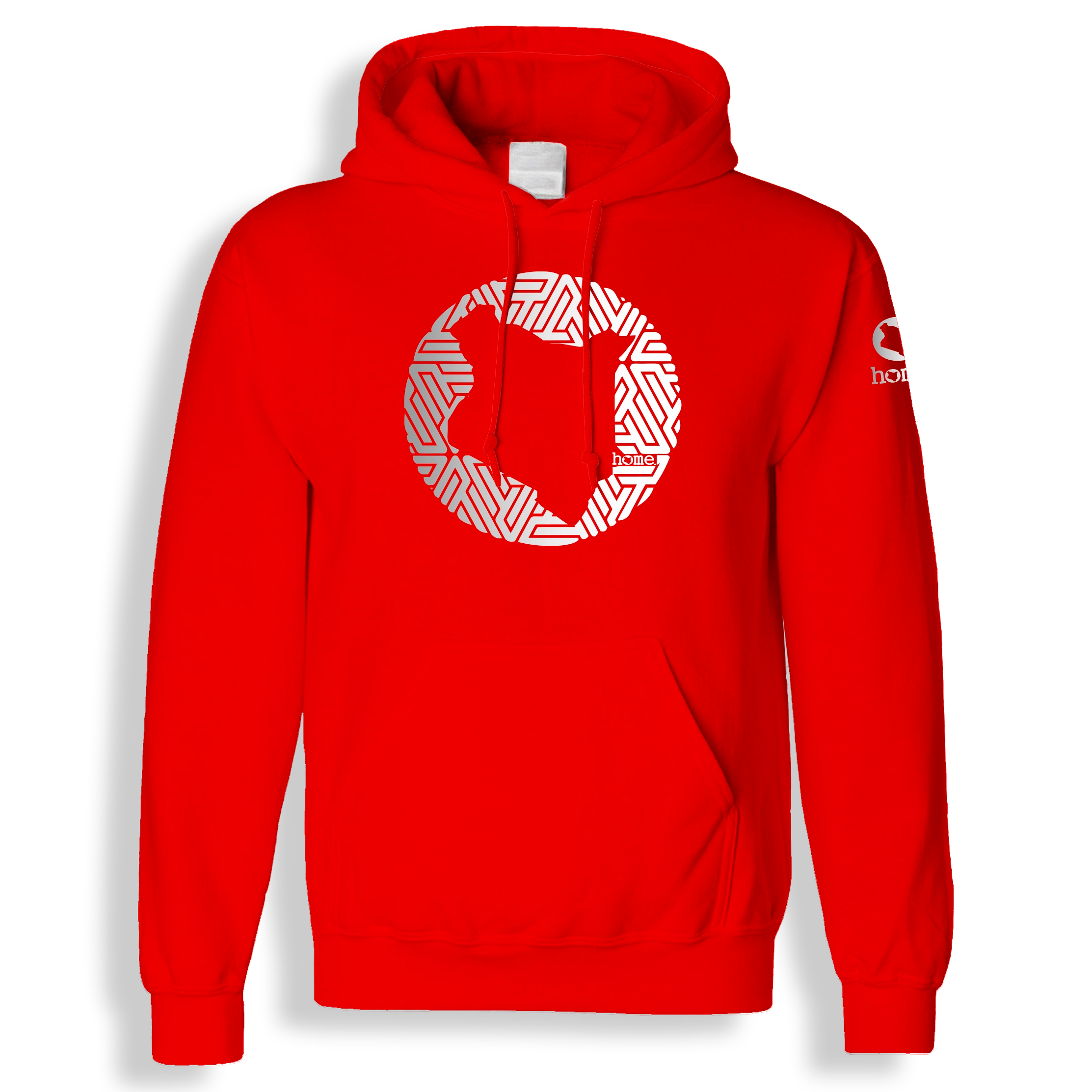 home_254 BLOOD ORANGE KIDS HOODIE WITH A SILVER MAP PRINT 