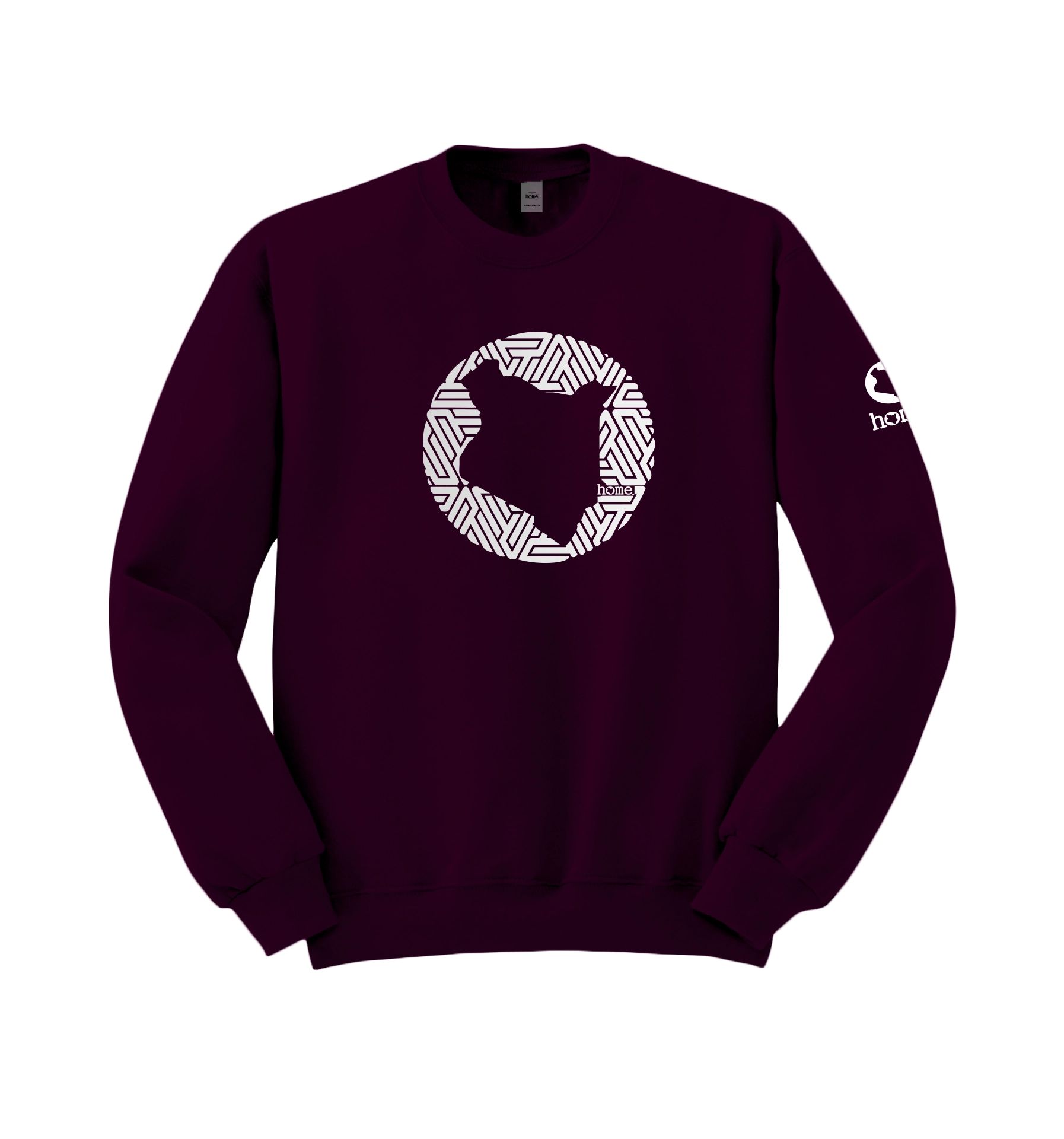 home_254 CLARET SWEATSHIRT WITH A SILVER MAP PRINT