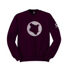 home_254 CLARET SWEATSHIRT WITH A SILVER MAP PRINT