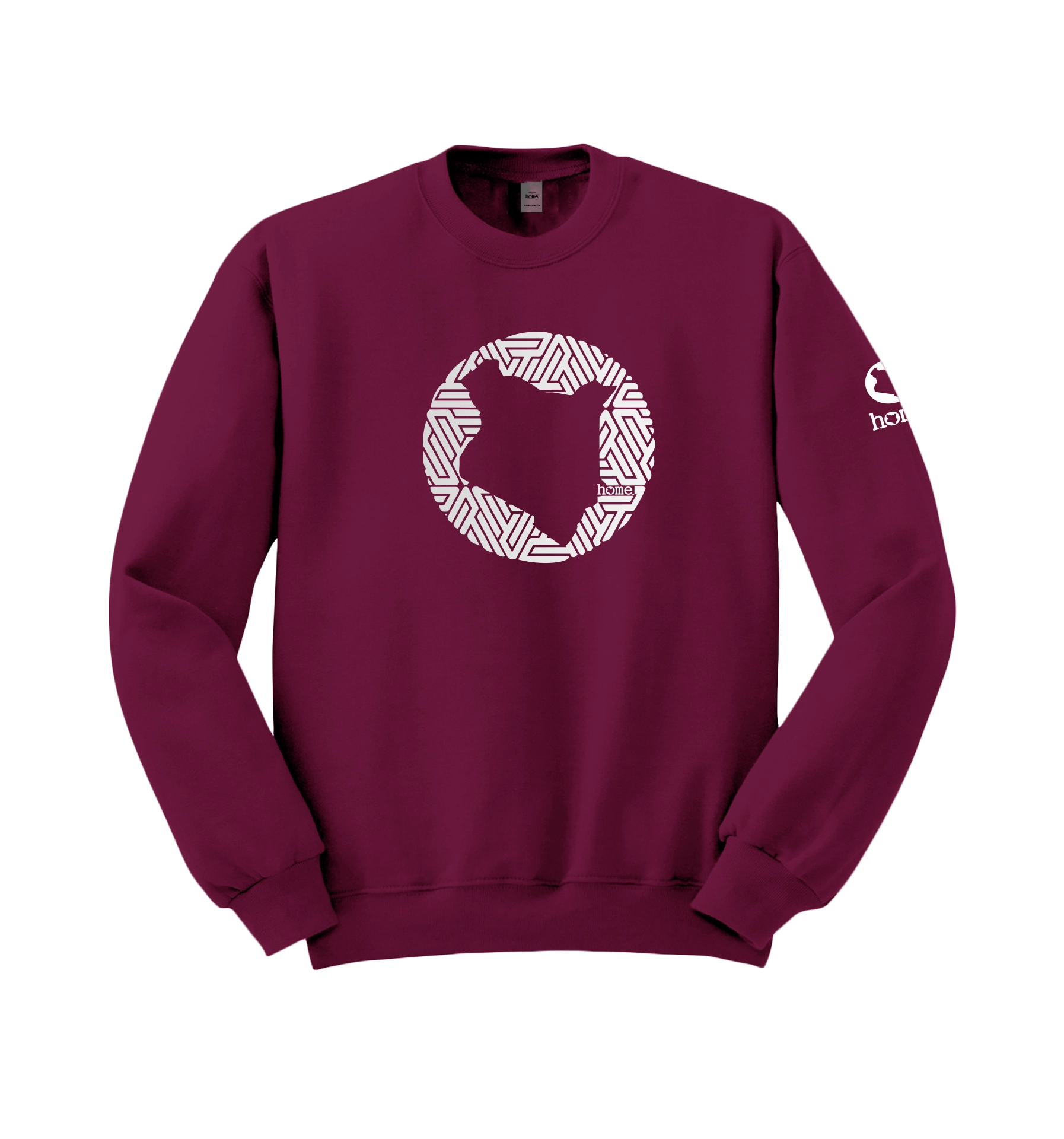 home_254 FUCHSIA SWEATSHIRT (HEAVY FABRIC) WITH A SILVER MAP PRINT