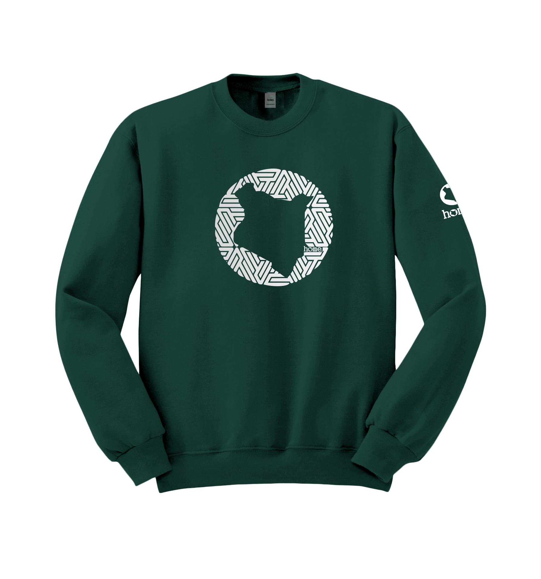 home_254 HUNTER GREEN SWEATSHIRT (NUVETRA™ HEAVY) WITH A SILVER MAP PRINT