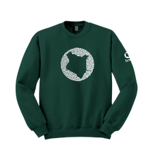 home_254 HUNTER GREEN SWEATSHIRT (MID-HEAVY FABRIC) WITH A SILVER MAP PRINT