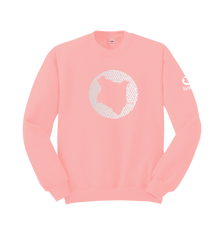 home_254 PEACH SWEATSHIRT (HEAVY FABRIC) WITH A SILVER MAP PRINT