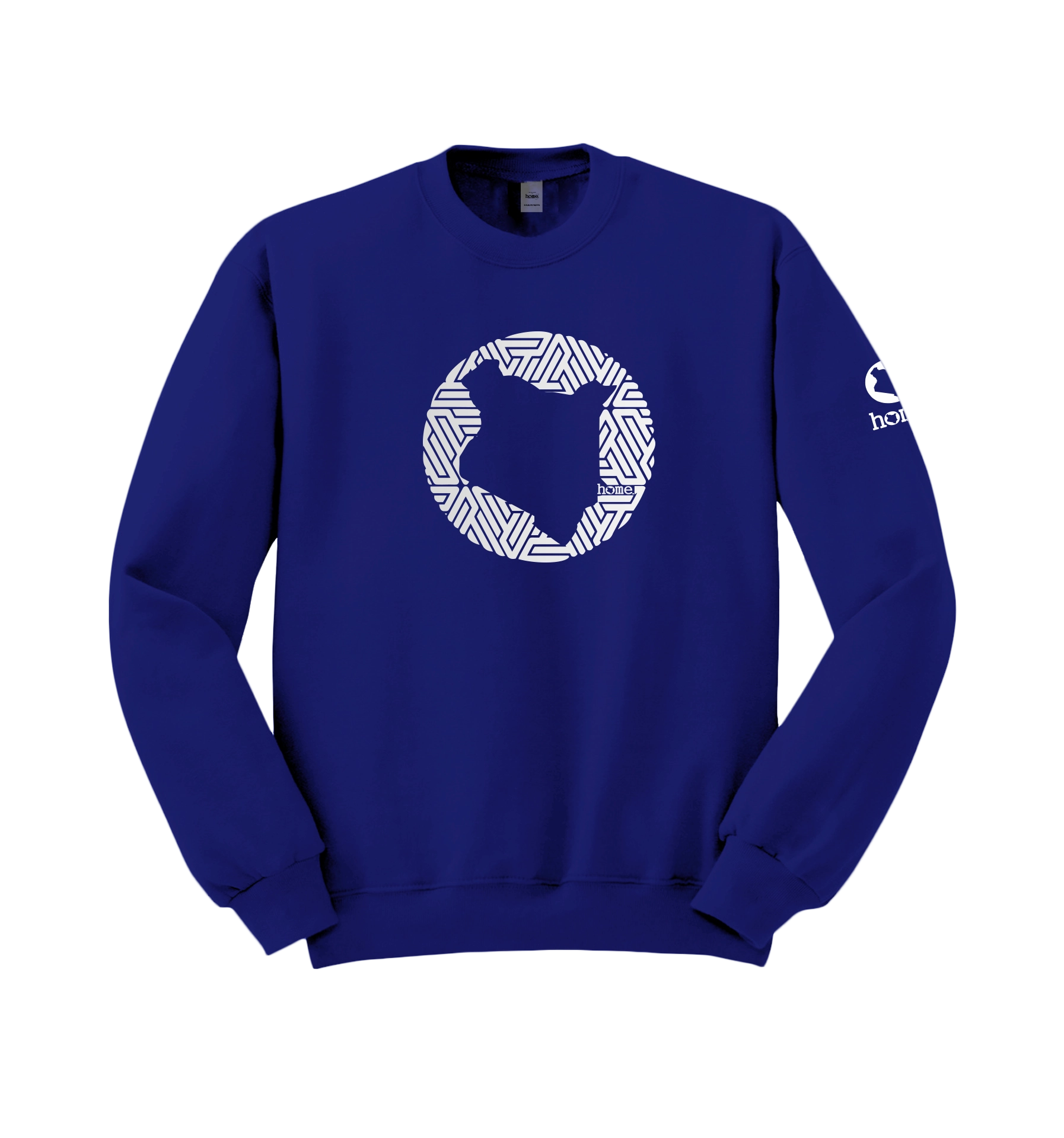 home_254 ROYAL BLUE SWEATSHIRT (HEAVY FABRIC) WITH A SILVER MAP PRINT