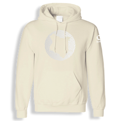 home_254 SOFT BEIGE HOODIE (HEAVY FABRIC) WITH A SILVER MAP PRINT