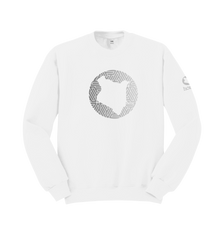 home_254 WHITE SWEATSHIRT (NUVETRA™ HEAVY) WITH A SILVER MAP PRINT