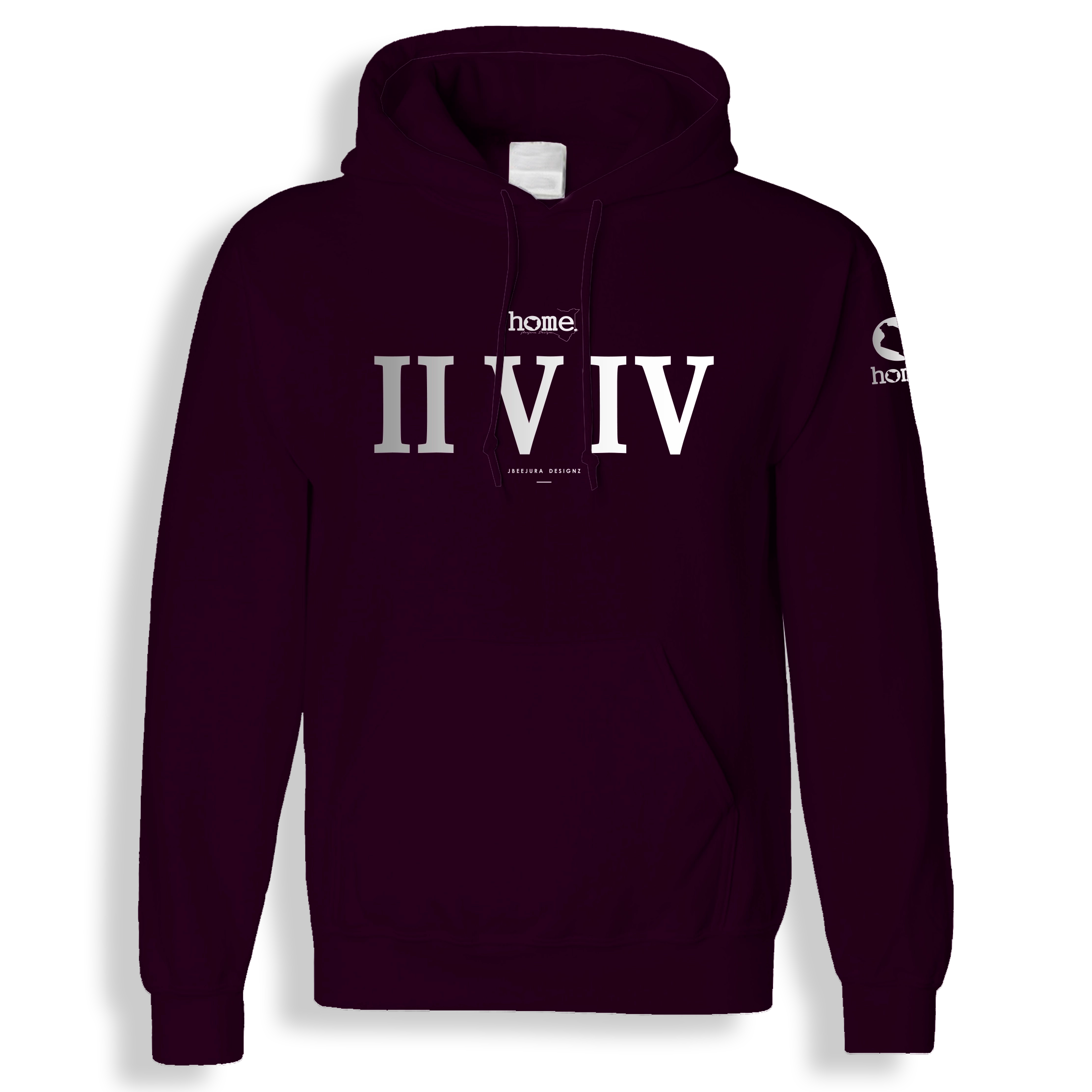 home_254 CLARET HOODIE (HEAVY FABRIC) WITH A SILVER ROMAN PRINT