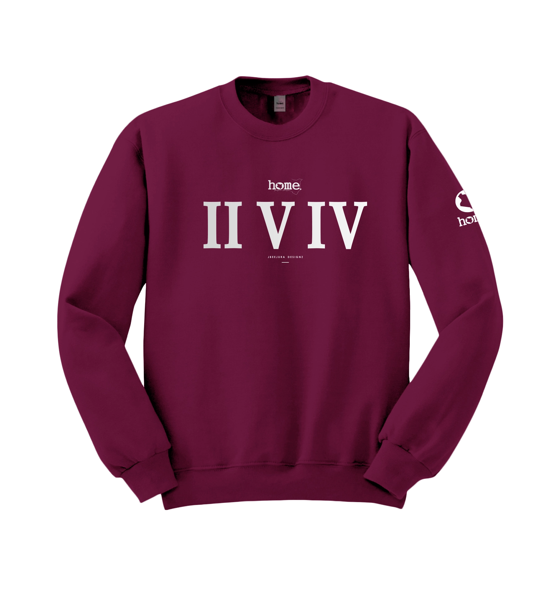 home_254 FUCHSIA SWEATSHIRT (HEAVY FABRIC) WITH A SILVER ROMAN NUMERALS PRINT