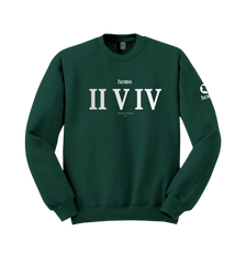 home_254 HUNTER GREEN SWEATSHIRT (MID-HEAVY FABRIC) WITH A SILVER ROMAN PRINT