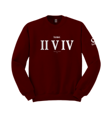 home_254 MAROON RED SWEATSHIRT WITH A SILVER ROMAN PRINT