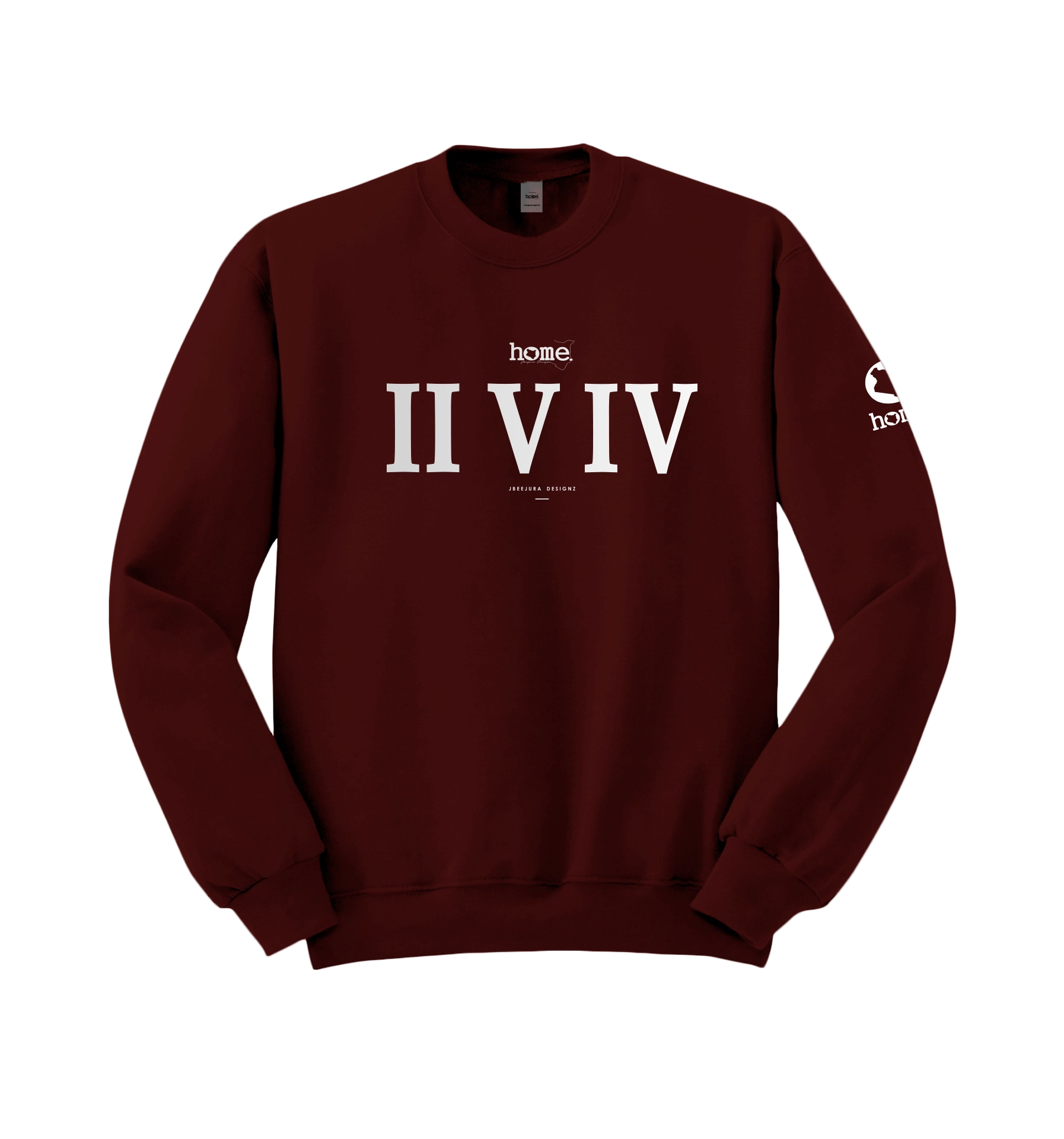 home_254 MAROON SWEATSHIRT (HEAVY FABRIC) WITH A SILVER ROMAN PRINT