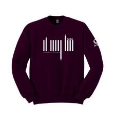 home_254 CLARET SWEATSHIRT WITH A SILVER ROMAN NUMERALS PRINT