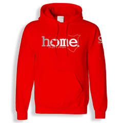 home_254 BLOOD ORANGE HOODIE WITH A SILVER CLASSIC WORDS PRINT 