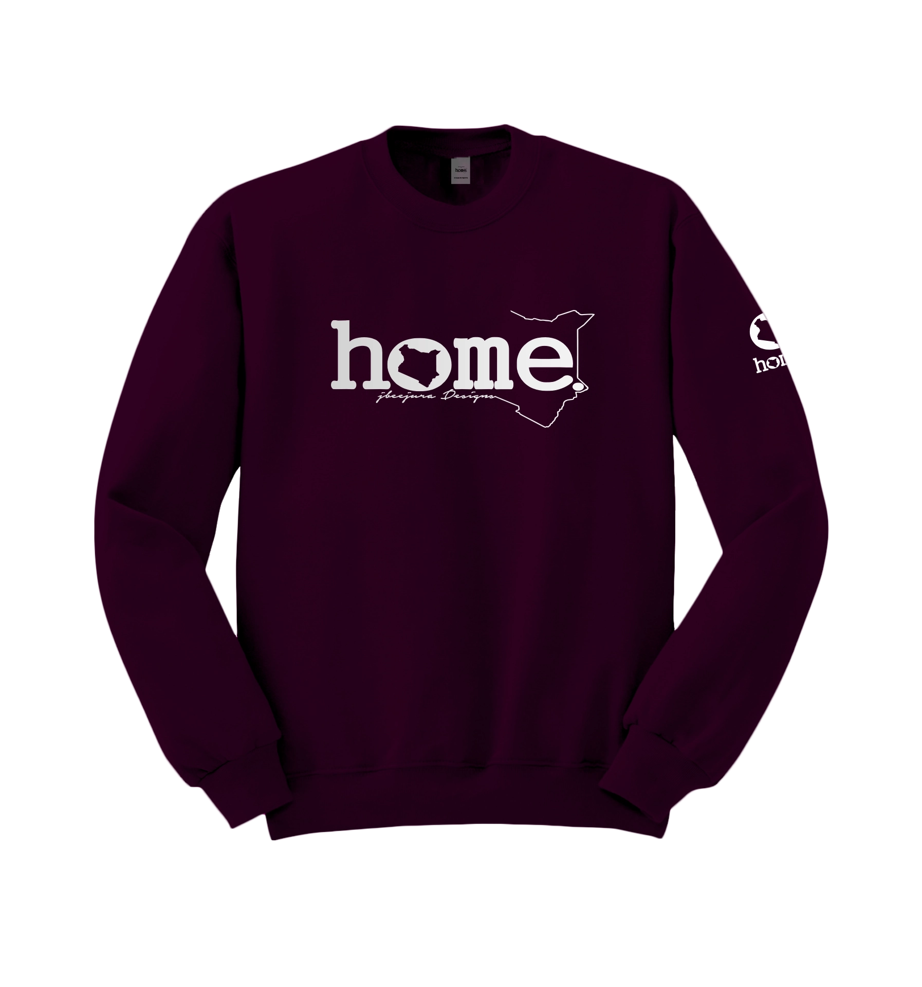 home_254 CLARET SWEATSHIRT WITH A SILVER WORDS PRINT