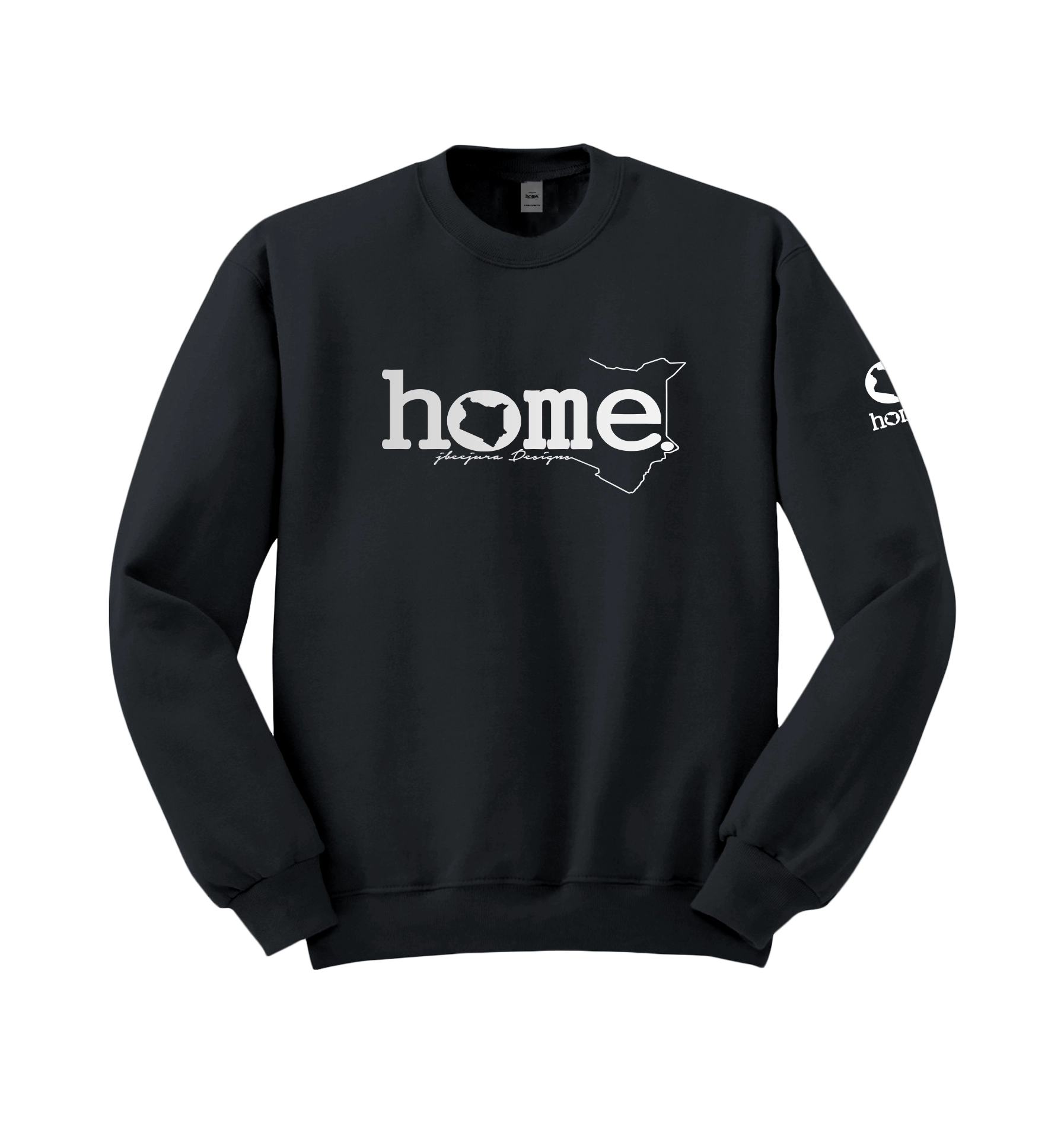 home_254 DARK GREY SWEATSHIRT (MID-HEAVY FABRIC) WITH A SILVER WORDS PRINT