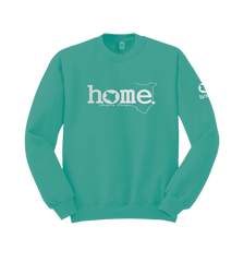 home_254 DEEP TURQUOISE SWEATSHIRT WITH A SILVER WORDS PRINT