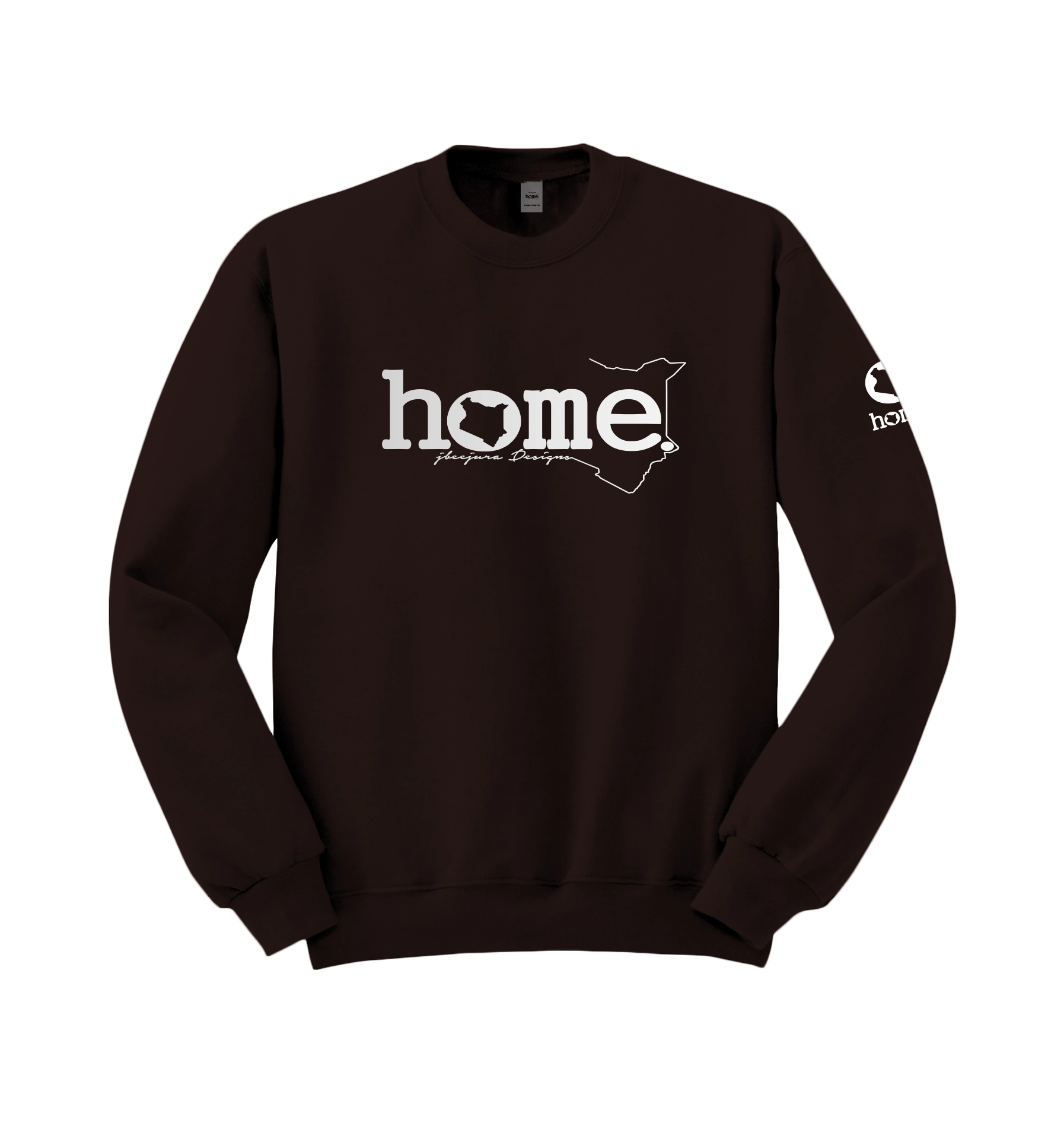 home_254 ESPRESSO SWEATSHIRT (HEAVY FABRIC) WITH A SILVER WORDS PRINT