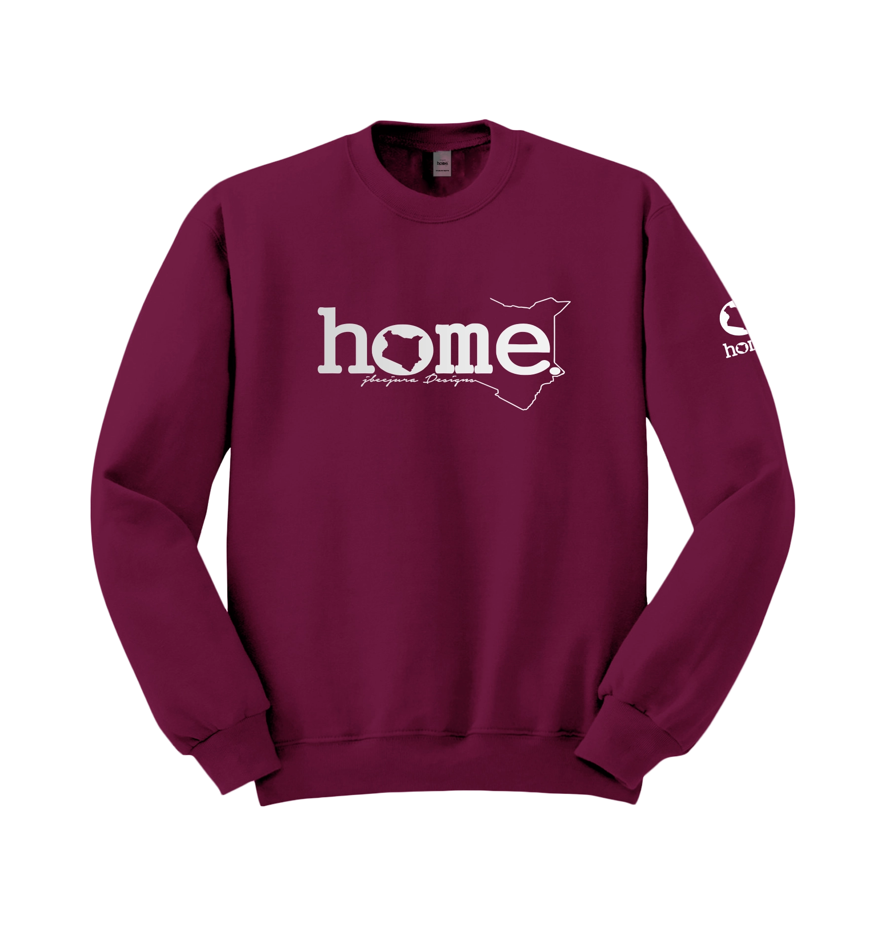 home_254 FUCHSIA SWEATSHIRT (HEAVY FABRIC) WITH A SILVER WORDS PRINT