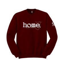 home_254 MAROON RED SWEATSHIRT WITH A SILVER WORDS PRINT