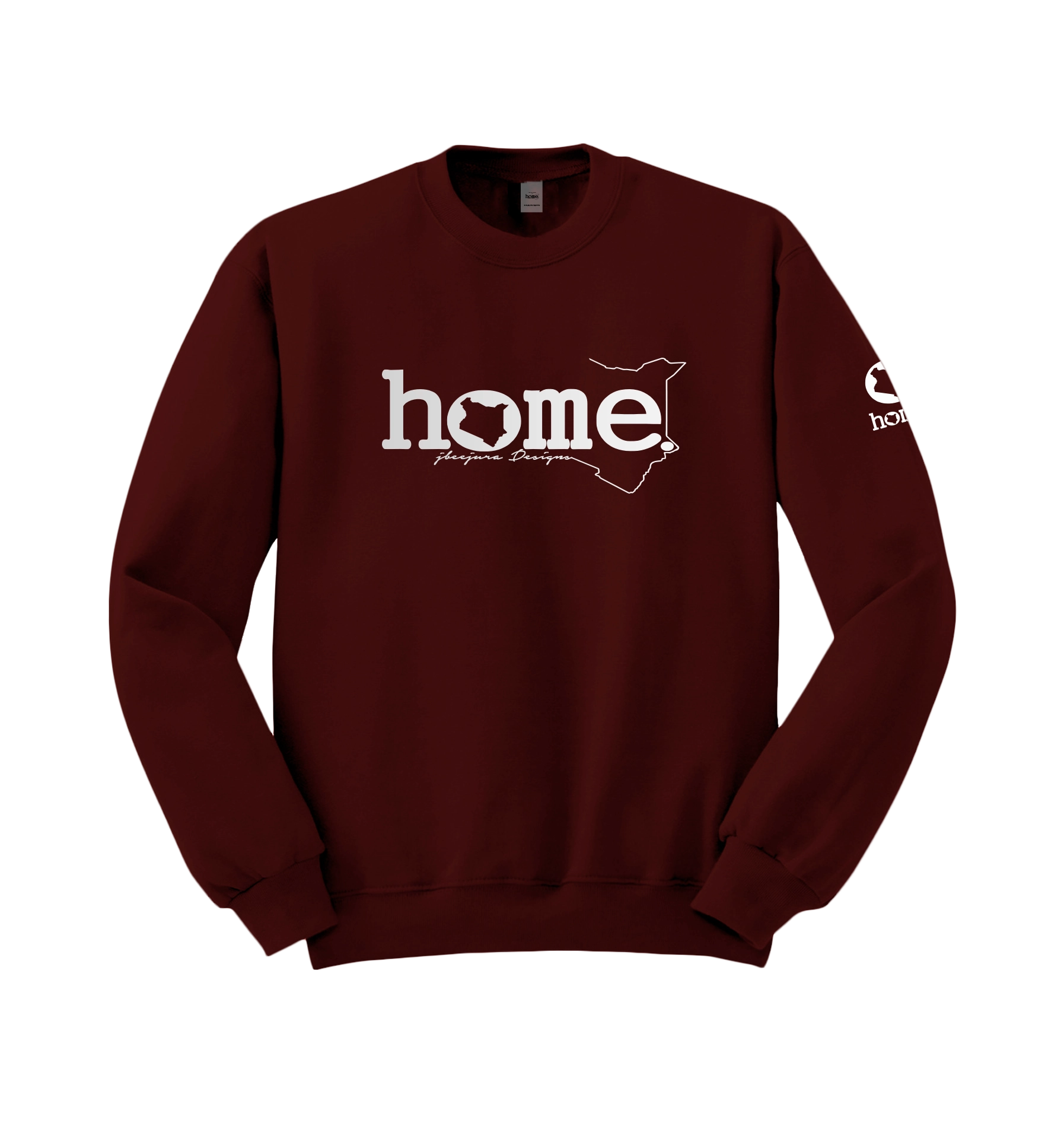 home_254 MAROON SWEATSHIRT (MID-HEAVY FABRIC) WITH A SILVER WORDS PRINT