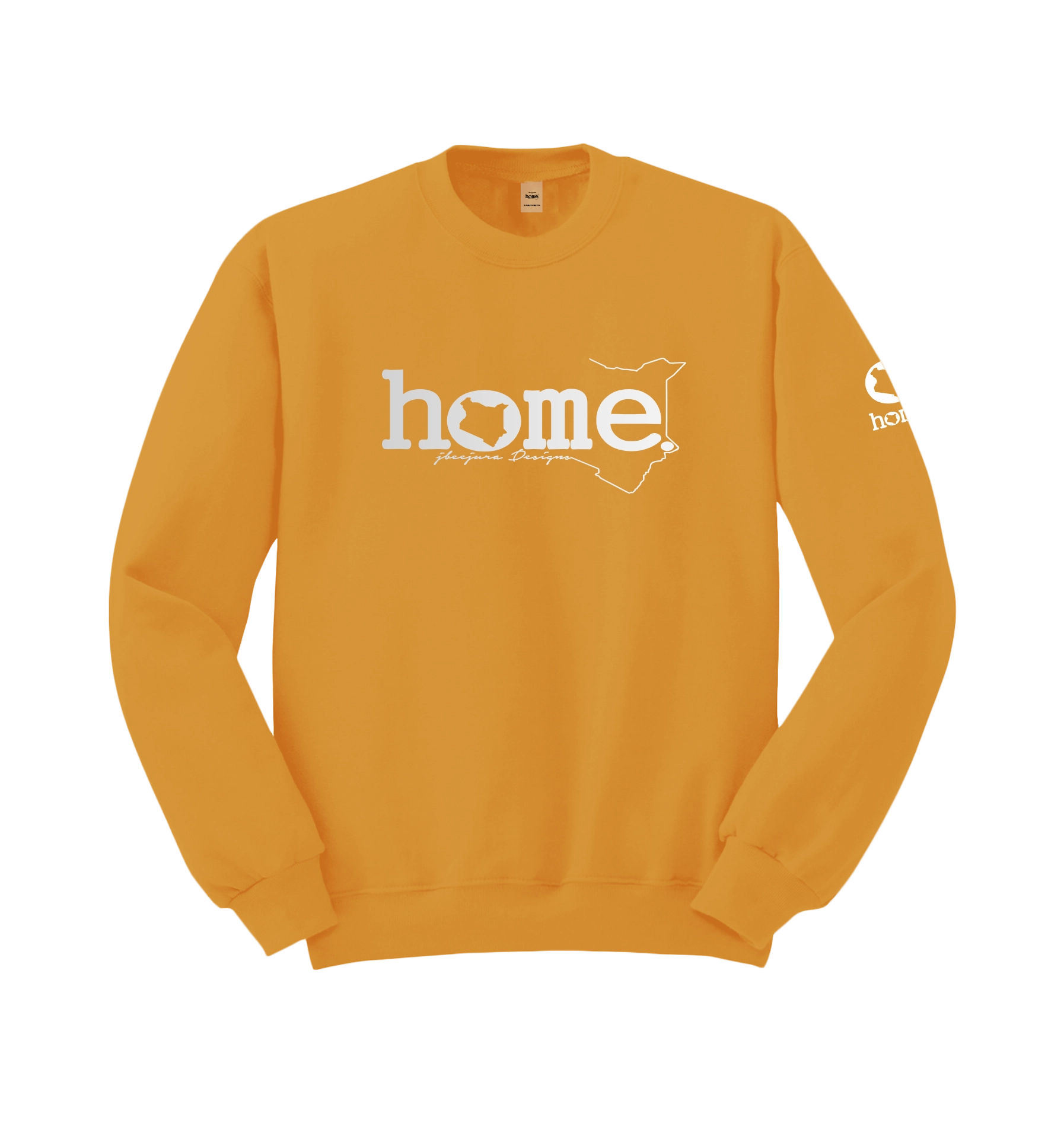 home_254 MUSTARD YELLOW SWEATSHIRT WITH A SILVER WORDS PRINT