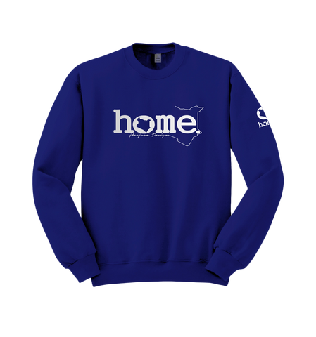 home_254 ROYAL BLUE SWEATSHIRT (HEAVY FABRIC) WITH A SILVER WORDS PRINT