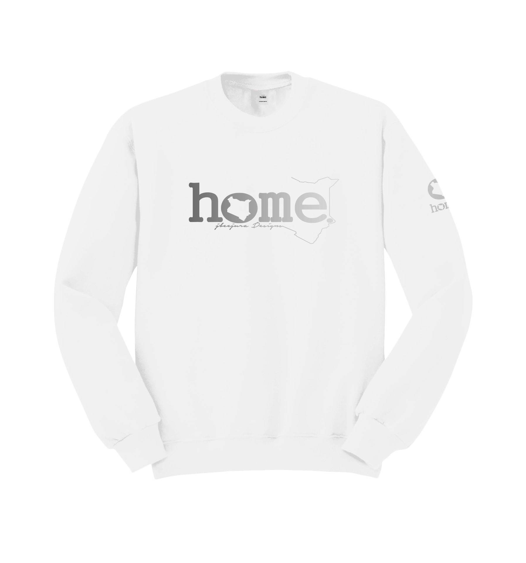 home_254 WHITE SWEATSHIRT (NUVETRA™ HEAVY) WITH A SILVER WORDS PRINT