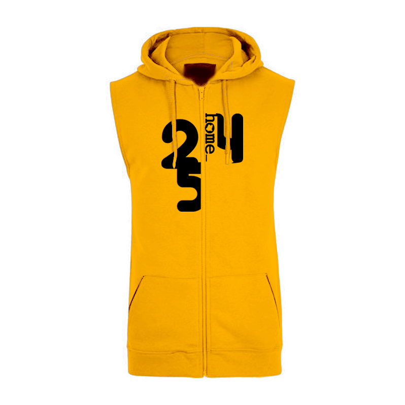 Kids Sleeveless Hoodie - Mustard yellow (Heavy Fabric)
