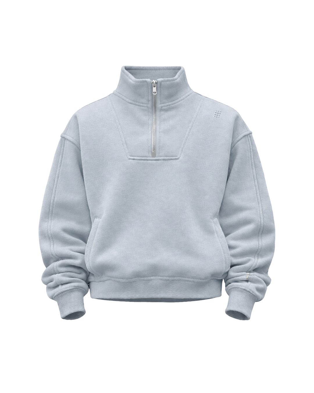 LÛME Mens Quarter Zip Sweater – Silver Mist