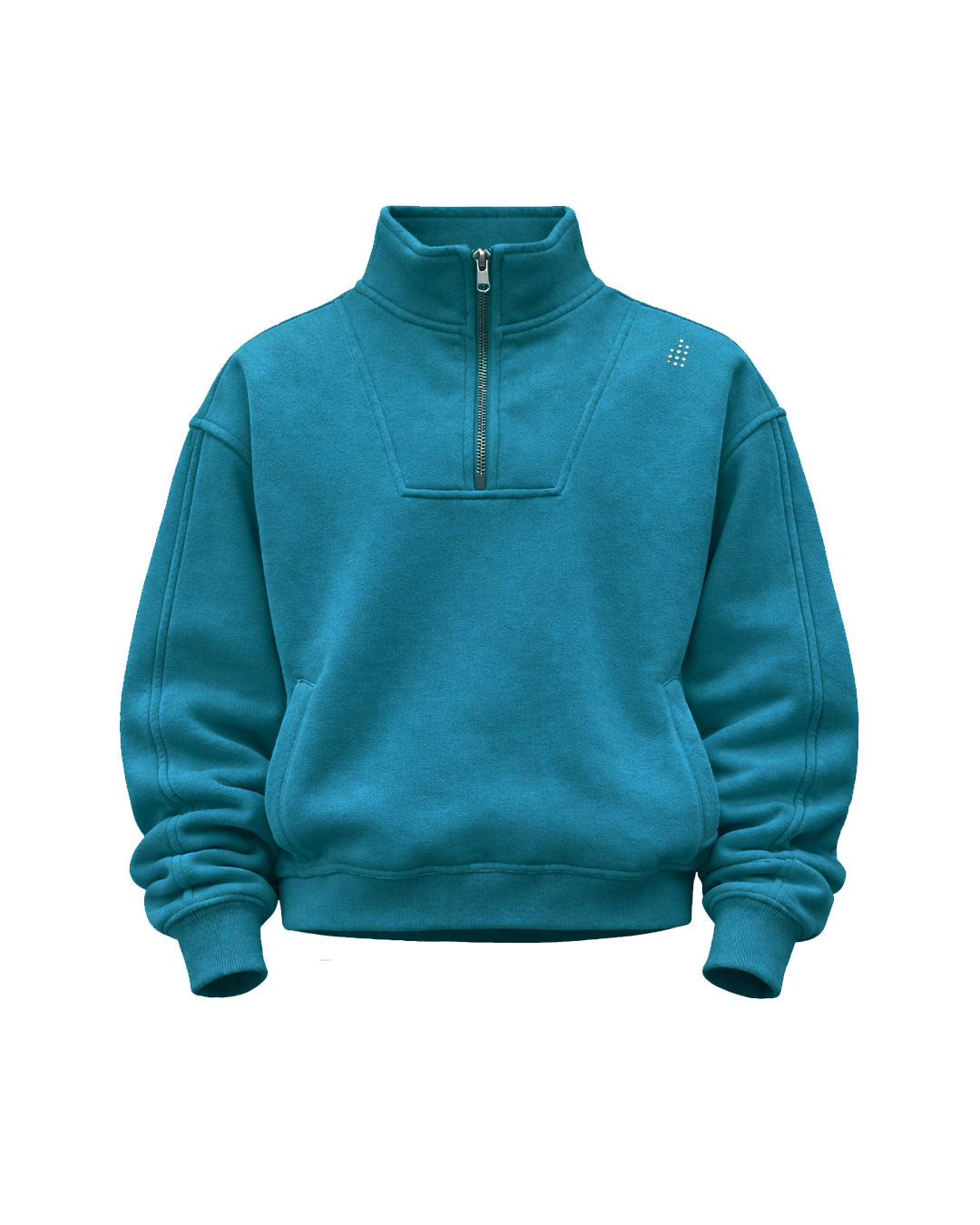LÛME Mens Quarter Zip Sweater – Turquoise Blue