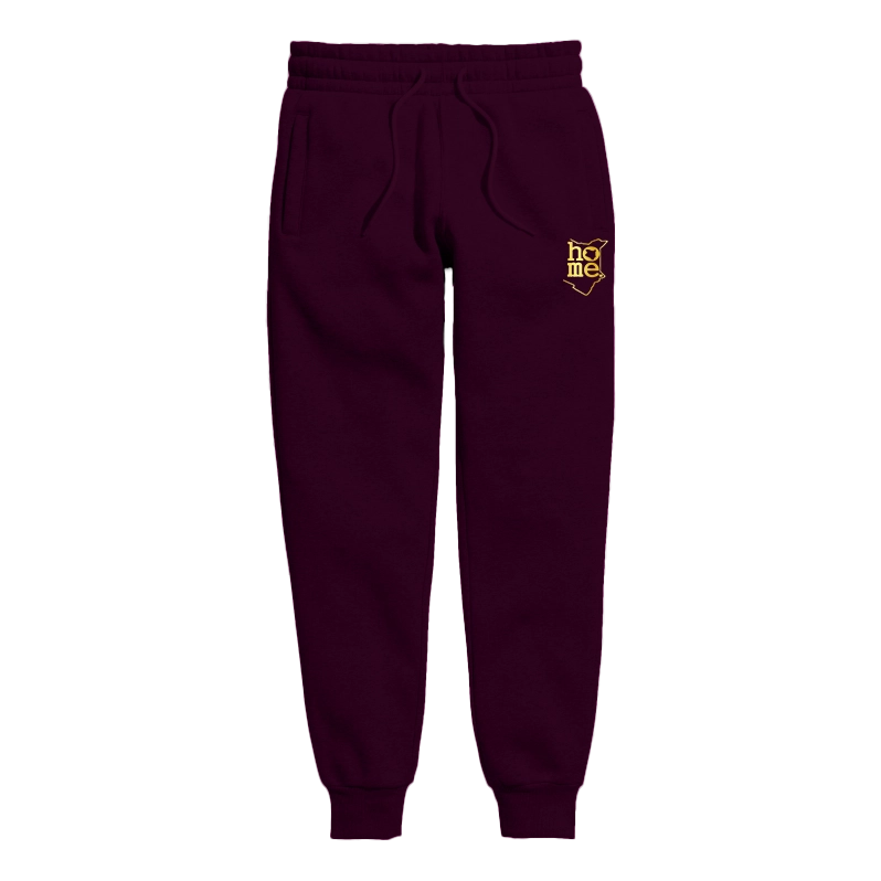 home_254 CLARET SWEATPANTS WITH A GOLD PRINT