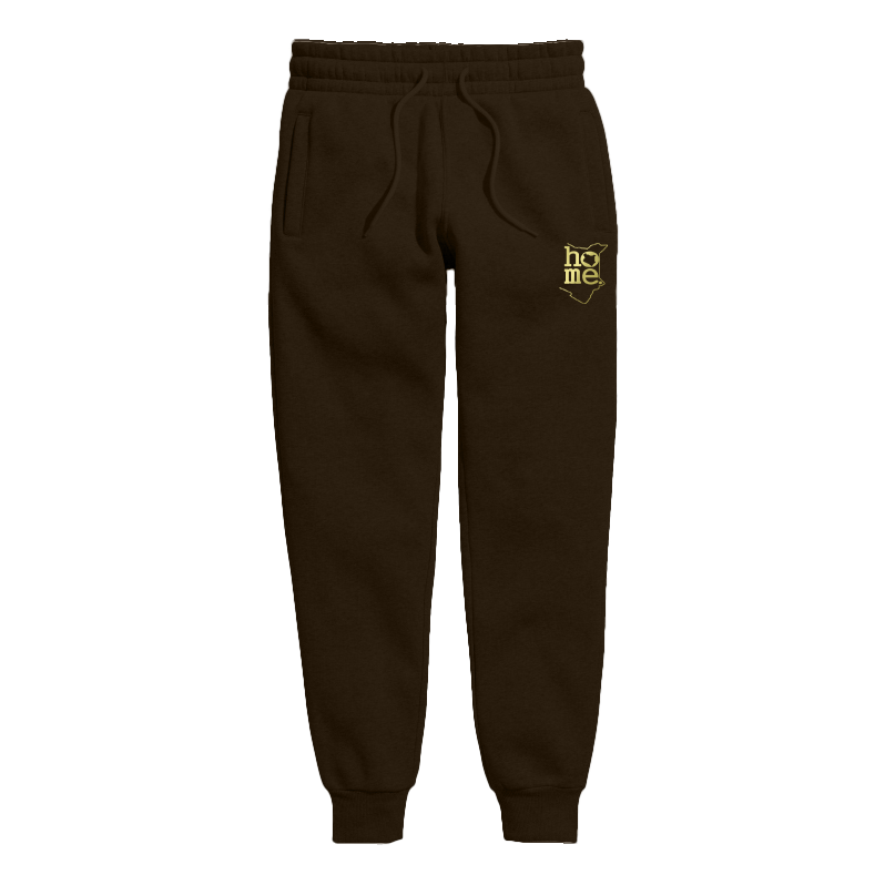 home_254 KIDS SWEATPANTS PICTURE FOR ESPRESSO HEAVY FABRIC GOLD CLASSIC PRINT