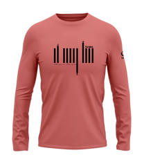 home_254 LONG-SLEEVED MULBERRY T-SHIRT WITH A BLACK BARS PRINT – COTTON PLUS FABRIC