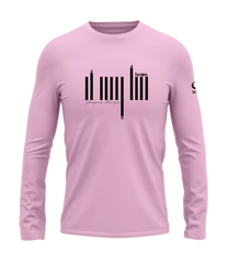 home_254 LONG-SLEEVED PINK T-SHIRT WITH A BLACK BARS PRINT – COTTON PLUS FABRIC