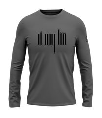 home_254 LONG-SLEEVED SAGE T-SHIRT WITH A BLACK BARS PRINT – COTTON PLUS FABRIC