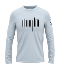 home_254 LONG-SLEEVED SKY-BLUE T-SHIRT WITH A BLACK BARS PRINT – COTTON PLUS FABRIC