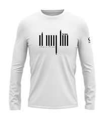 home_254 LONG-SLEEVED WHITE T-SHIRT WITH A BLACK BARS PRINT – COTTON PLUS FABRIC