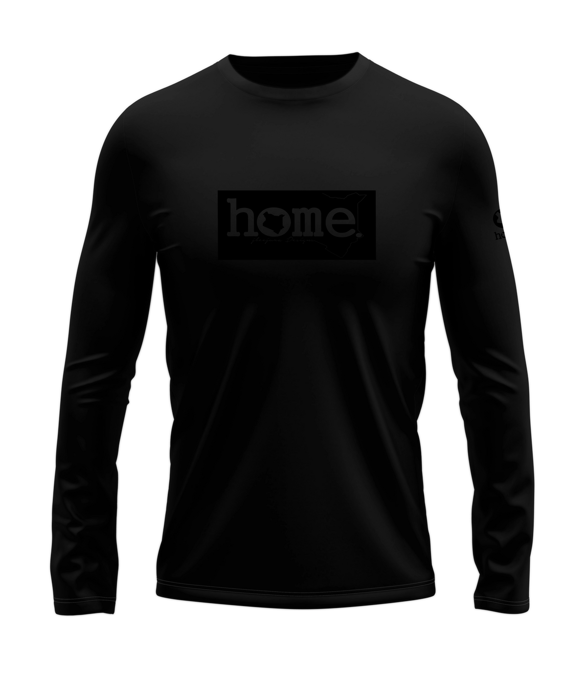 home_254 LONG-SLEEVED BLACK T-SHIRT WITH A BLACK CLASSIC PRINT – COTTON PLUS FABRIC