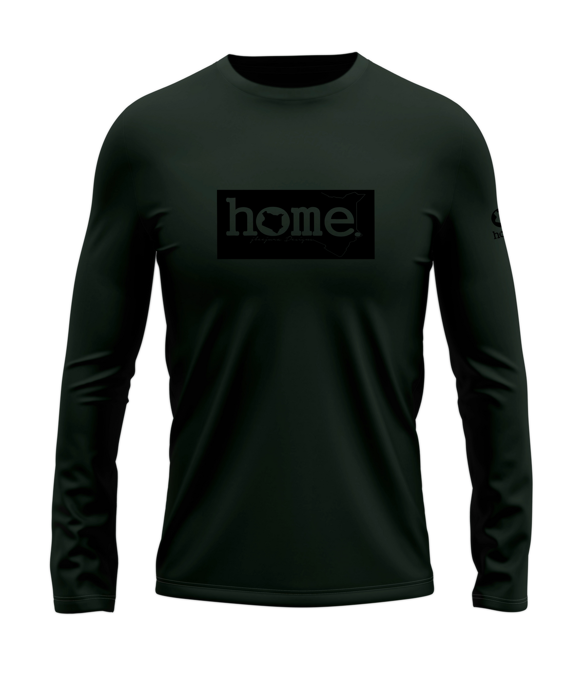 home_254 LONG-SLEEVED FOREST GREEN T-SHIRT WITH A BLACK CLASSIC PRINT – COTTON PLUS FABRIC