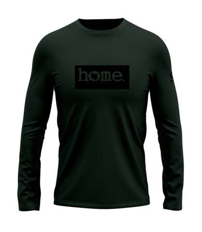 home_254 LONG-SLEEVED FOREST GREEN T-SHIRT WITH A BLACK CLASSIC PRINT – COTTON PLUS FABRIC