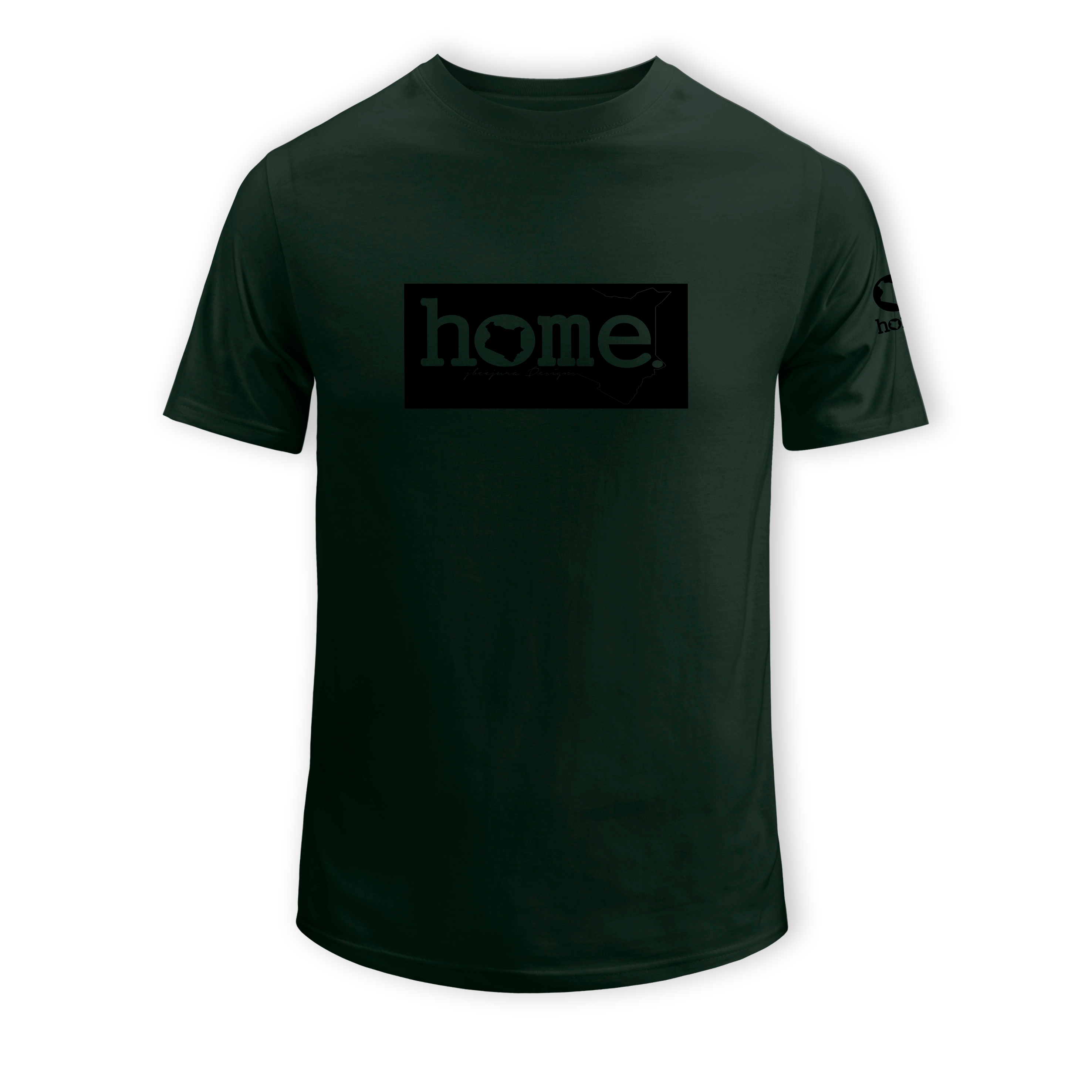 home_254 SHORT-SLEEVED FOREST GREEN T-SHIRT WITH A BLACK CLASSIC PRINT – COTTON PLUS FABRIC