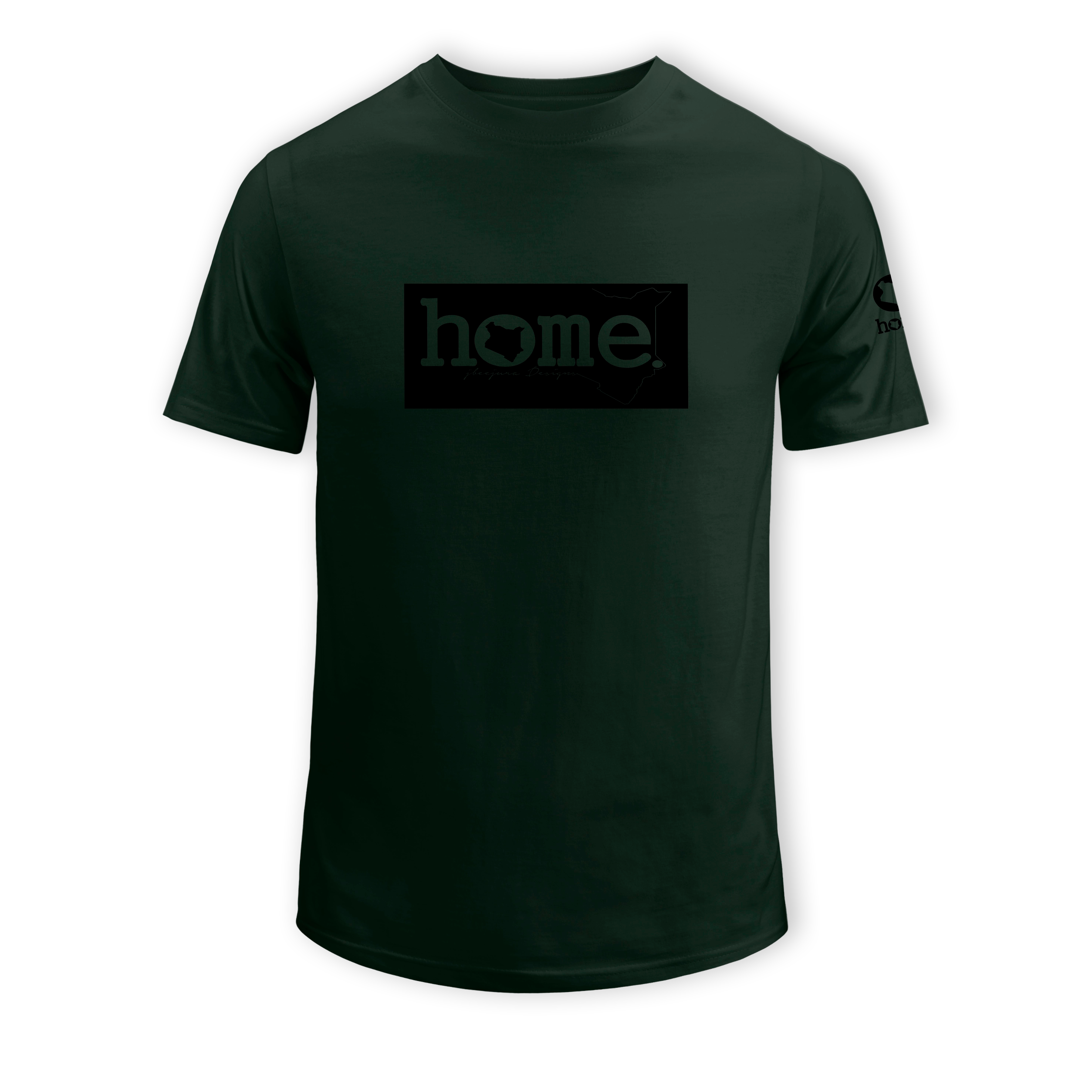home_254 KIDS SHORT-SLEEVED FOREST GREEN T-SHIRT WITH A BLACK CLASSIC PRINT – COTTON PLUS FABRIC