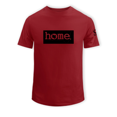 home_254 SHORT-SLEEVED MAROON RED T-SHIRT WITH A BLACK CLASSIC PRINT – COTTON PLUS FABRIC